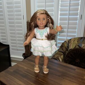 American Girl Lea Celebration dress with gold shoes No Doll